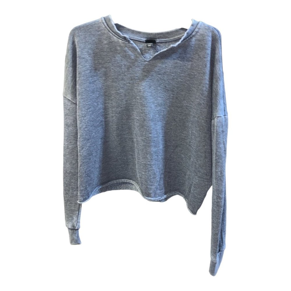Cut Out V-Neck Midriff Sweatshirt Art Class Juniors XL (14-16) Charcoal